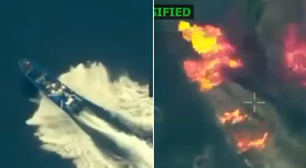 Trump divulga vídeo de ataque letal a embarcação que diz ser 'filiada a organização terrorista que realizava narcotráfico'