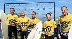 Lendas do surfe brasileiro prestigiam etapa da WSL em SC com bateria especial na Praia da Vila