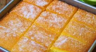 O bolo de limão mais fofinho com calda da fruta: sucesso