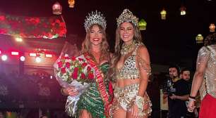 Virgínia é coroada rainha de bateria da Grande Rio e recebe faixa de Paolla Oliveira