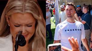 Esposa de Charlie Kirk diz que perdoa assassino do marido em funeral nos EUA