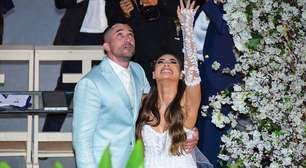 Lexa e Ricardo Vianna soltam balões no casamento em homenagem à filha que morreu