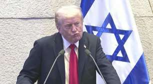 Discurso de Trump no Parlamento de Israel é interrompido por tumulto; veja momento