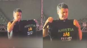 Zezé Di Camargo defende anistia aos presos do 8 de janeiro durante show: 'Anistia já'