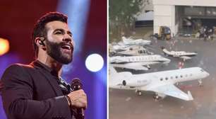 Gusttavo Lima causa esdâncalo com estacionamento de aviões em sua fazenda
