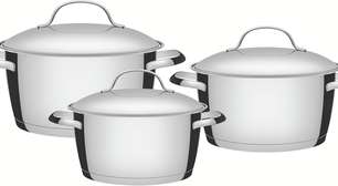 Jogo de Panelas com Fundo Triplo 3 Peça Tramontina - 14% de desconto!