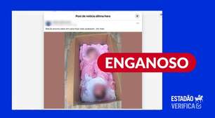 Postagem usa foto de bebês em caixa de papelão fora de contexto