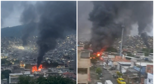 Fogo em barricadas, intenso tiroteio: vídeos mostram megaoperação nos complexos do Alemão e da Penha