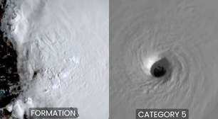 Veja os estágios de formação do furacão Melissa até a categoria 5