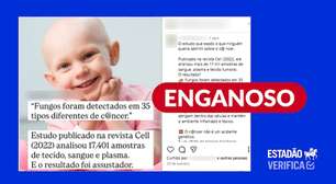 Postagem distorce estudo para sugerir que apenas corpos 'intoxicados' por fungos desenvolvem câncer