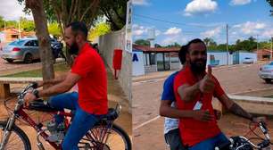 Diretor viraliza ao buscar alunos em casa com bicicleta motorizada: 'Dormiu até mais tarde'