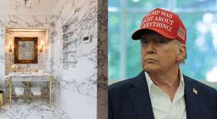 Em meio a polêmica, Trump exibe reforma de luxo em banheiro histórico da Casa Branca