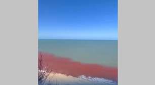 'Maré vermelha' tinge água do mar na região da Praia da Pipa e assusta banhistas no RN