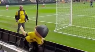 Mascote de clube inglês é retirado de campo por aparente embriaguez