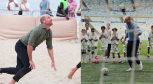 Em visita ao Rio, príncipe William joga futebol no Maracanã e vôlei de praia em Copacabana