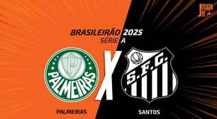 Palmeiras x Santos: onde assistir, escalações e arbitragem