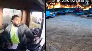 Vídeo flagra reação de motorista ao presenciar queda de avião da UPS nos EUA