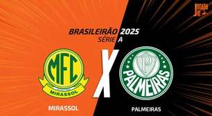 Mirassol x Palmeiras: onde assistir, escalações e arbitragem