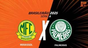 Mirassol x Palmeiras, AO VIVO, com a Voz do Esporte, às 19h