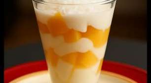 Maria mole no copo com manga e chantilly de coco: sem lactose