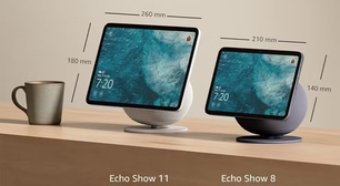 Amazon lança Echo Show 8 e Echo Show 11 no Brasil com áudio e telas aprimorados