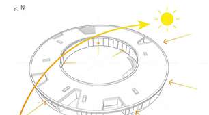 Casa circular no México imita um relógio de sol