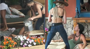 A Fazenda 17: Record mostra imagens de briga em que Saory machuca o braço de Rayane