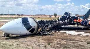 Avião com ministro e delegação pega fogo ao pousar no Congo