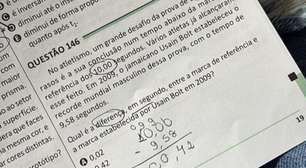Pergunta sobre Bolt no Enem viraliza; entenda o cálculo e veja a resposta