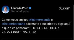 Eduardo Paes chama primeiro-ministro alemão de 'filhote de Hitler vagabundo' e 'nazista'