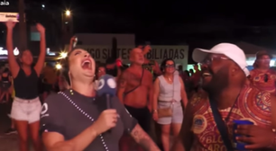 Repórter dá em cima de folião e recebe resposta inesperada: 'Sou tão veado'