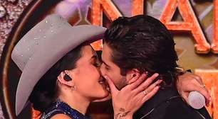 Ana Castela e Zé Felipe trocam beijos durante gravação de especial no SBT; veja fotos