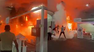 Veja as imagens do incêndio que atingiu a Zona Azul da COP30, em Belém