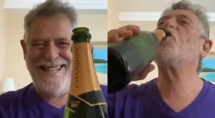 José de Abreu bebe champanhe para celebrar prisão de Bolsonaro: 'Não tem preço'