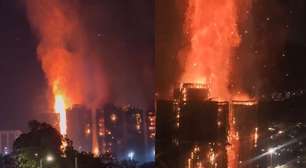 Vídeo mostra destruição durante incêndio que atingiu prédio em Hong Kong