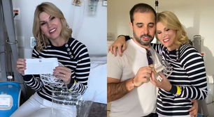 Val Marchiori recebe surpresa do marido antes de quimioterapia e se emociona: 'O amor acalma'