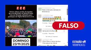 Vídeo não mostra motociclistas indo para vigília em apoio a Bolsonaro; conteúdo é antigo