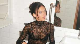 Bruna Marquezine arrasa com all black de renda sensual da Gucci