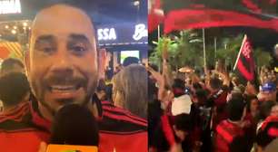 Torcedores do Flamengo ocupam a orla da Praia de Atalalia, em Aracaju, para comemorar Libertadores