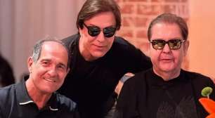 De óculos escuros! Faustão surge ao lado de Tom Cavalcante e Muricy em registro