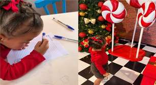 O que ela pediu? Mavie, filha de Neymar e Biancardi, encanta ao escrever sua primeira cartinha para o Papai Noel