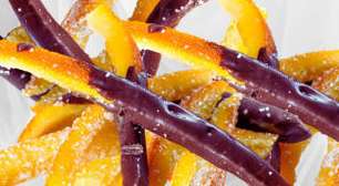 Casca de laranja cristalizada com chocolate: doce na medida