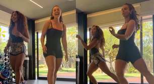 Paolla Oliveira posta bastidor de coreografia icônica com Aline Maia