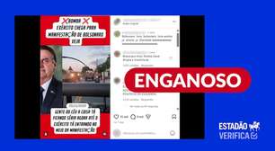 Vídeo mostra treinamento do Exército em 2024, e não manifestação contra prisão de Bolsonaro