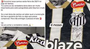 Torcedor encontra camisa do Santos autografada por Neymar e tenta encontrar dona
