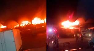 Veja imagens de incêndio de grandes proporções que atingiu Ceasa, no Rio