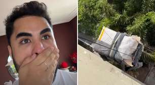 Virginia faz presente de R$ 38 mil chegar de guindaste na casa de Lucas Guedez: 'Sem noção'