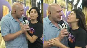 Fernanda Paes Leme surpreende repórter do Mais Você ao vivo: 'Me tira daqui'