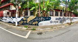 Mural em prol dos rios de SP usa tinta que purifica o ar