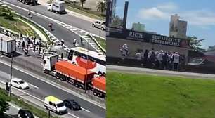 Torcedores de Santos e Internacional entram em confronto na BR-101 em SC